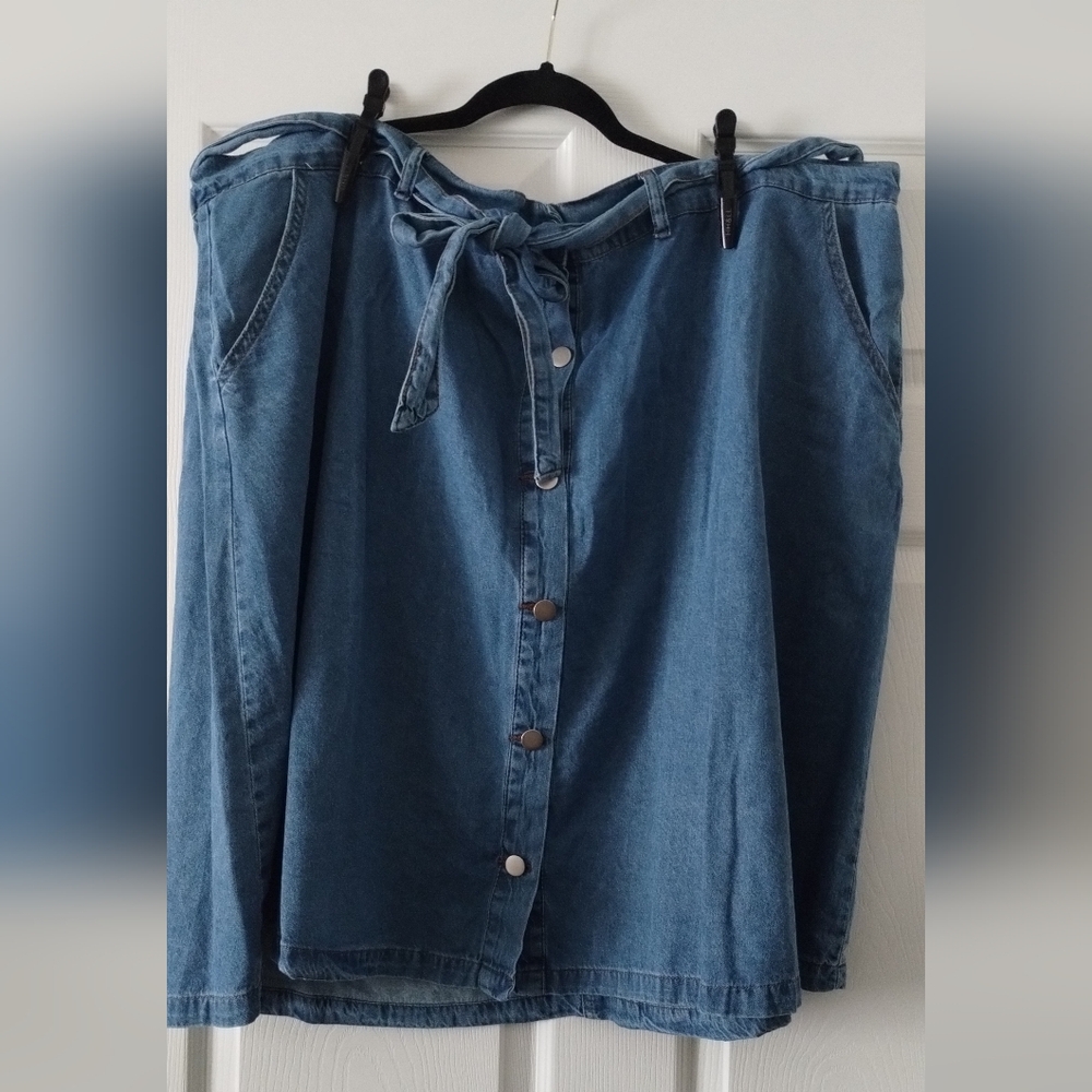 Denim Flared Skirt